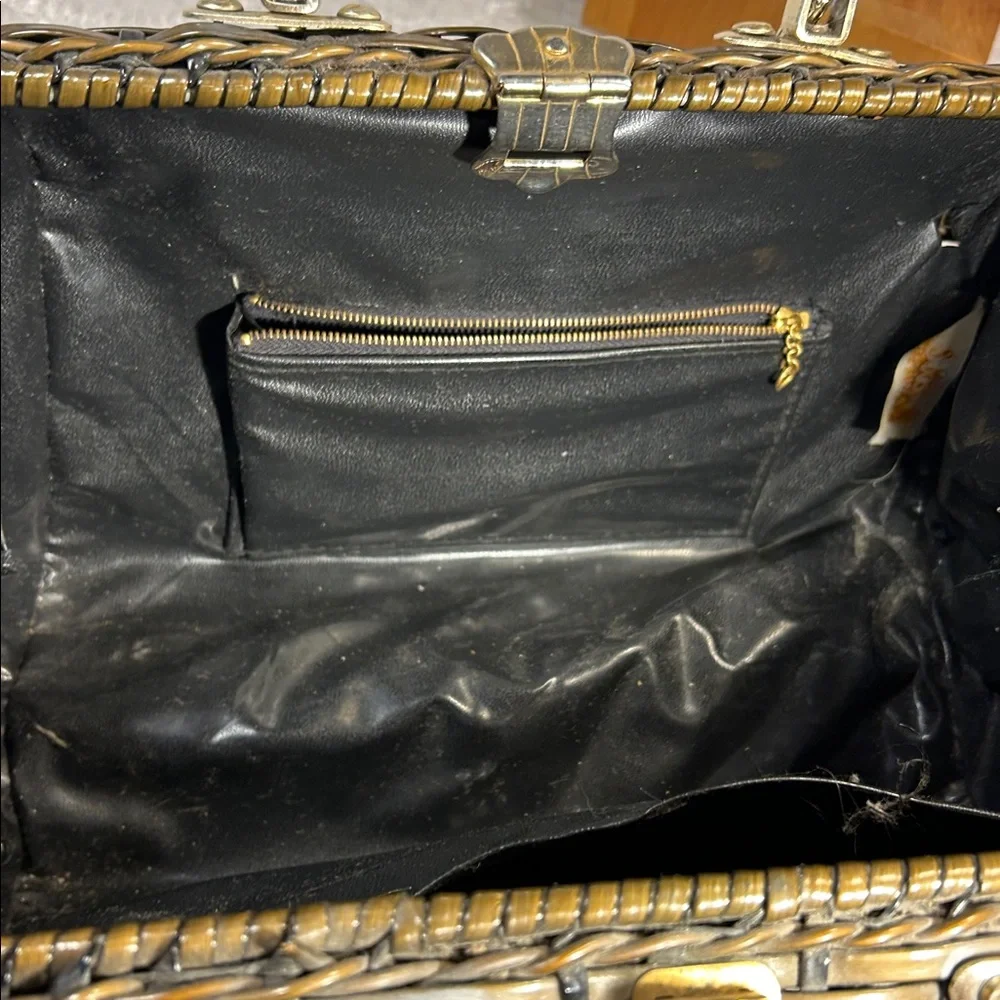 Walborg Vintage straw bag with hardware
